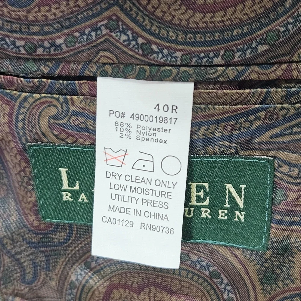 Lauren Ralph Lauren Men's Sport Coat Blazer‎ Two Button Corduroy Poly Blend 40R